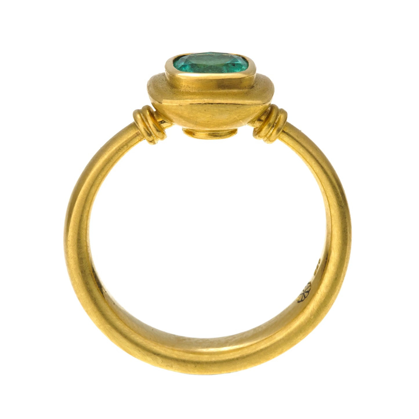 Smaragdring, 833er Gelbgold