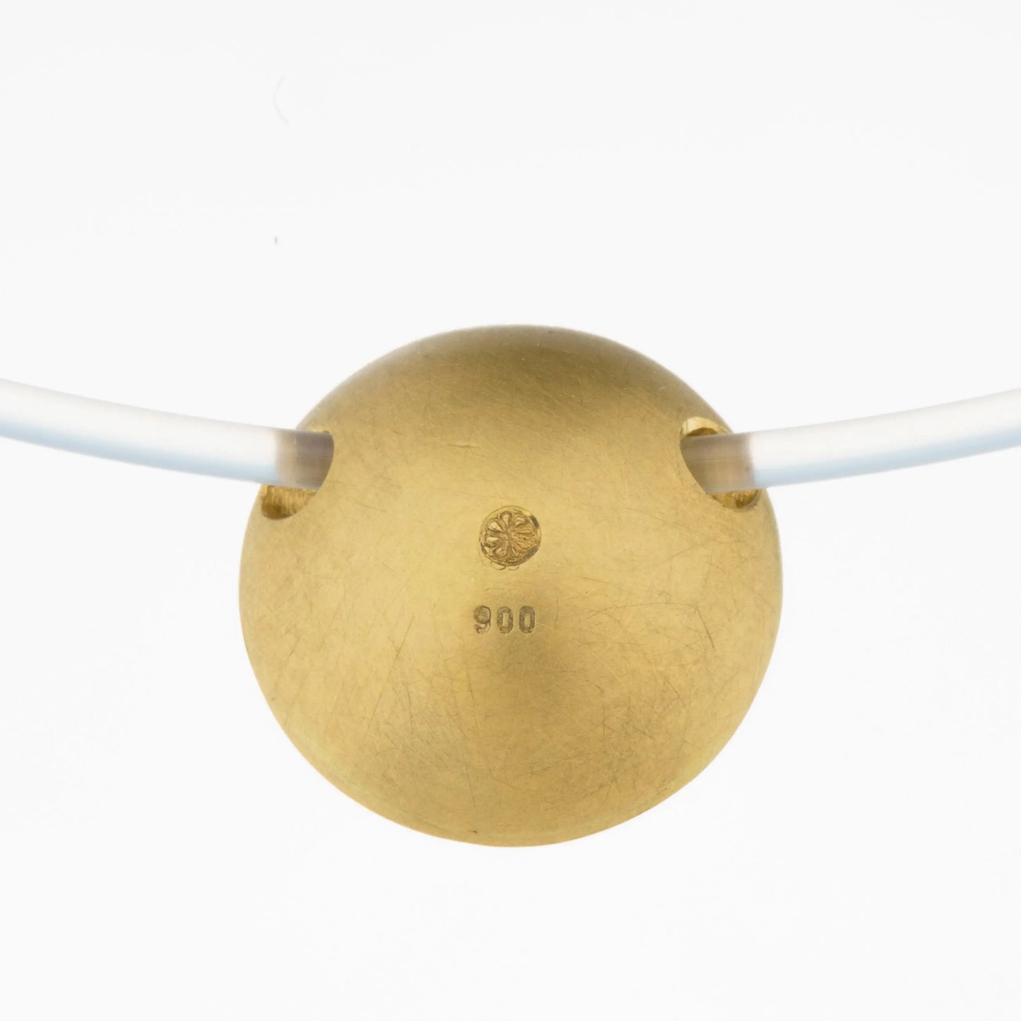 Rückansicht: Linsenanhänger 900er Rotgold mit zimtbraunem Brillant