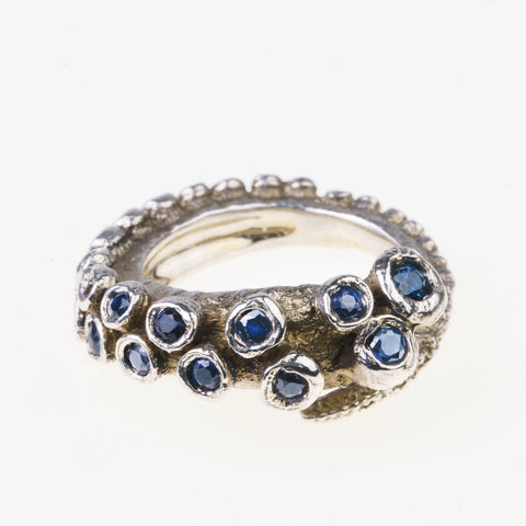 Oktupusring 925Ag mit Saphiren Teuscher Berlin Jewellery