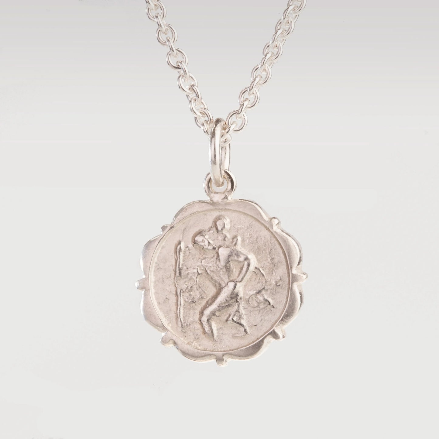 Anhänger mit Christopherusabbildung in Sterlingsilber