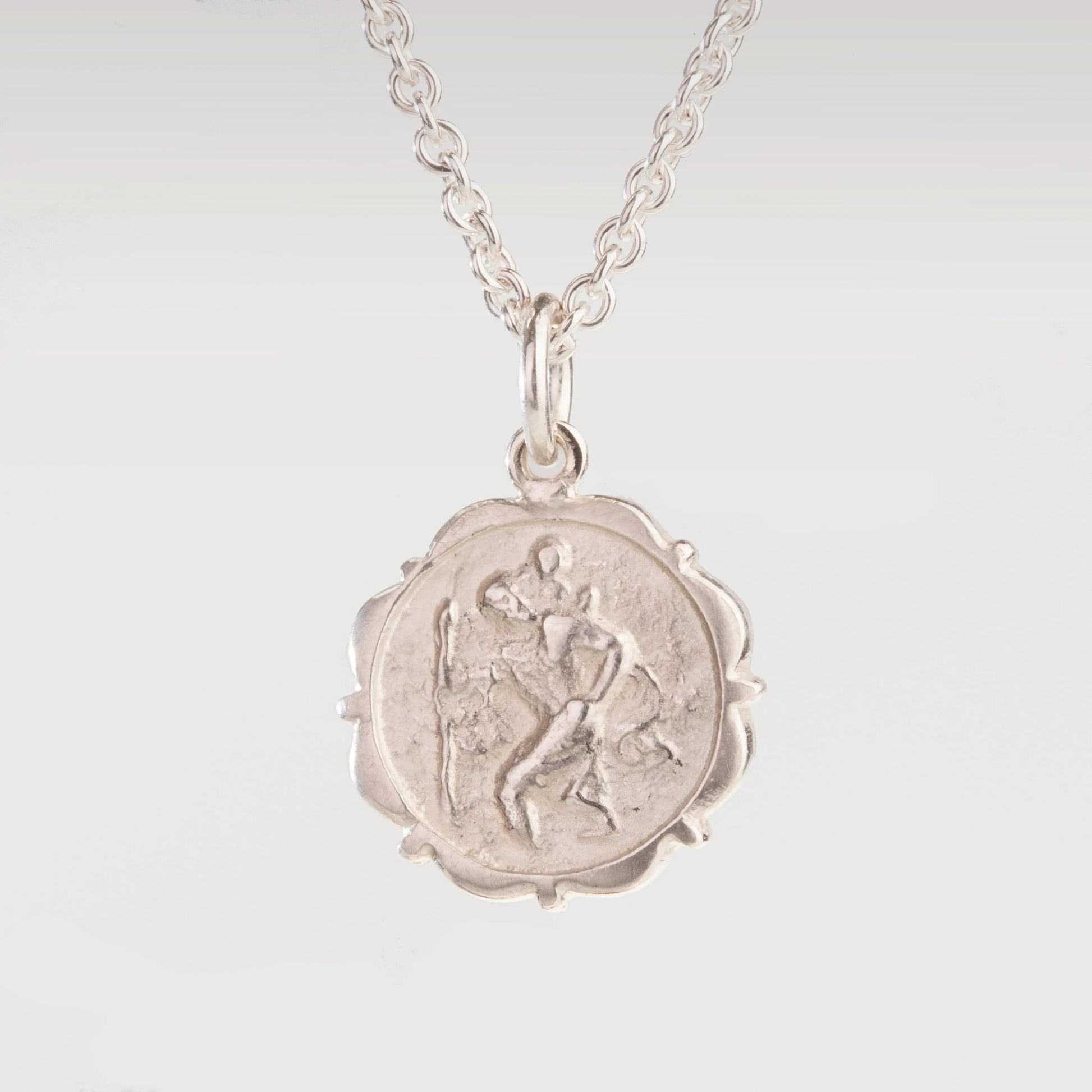 Anhänger mit Christopherusabbildung in Sterlingsilber